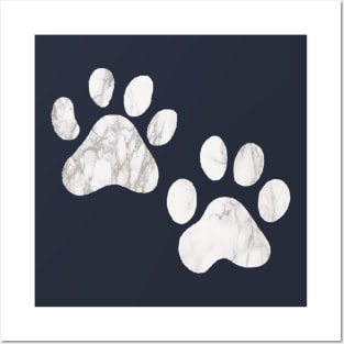 Marble Paw prints Posters and Art